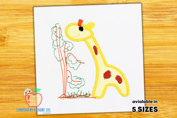 Baby Giraffe in Jungle Applique