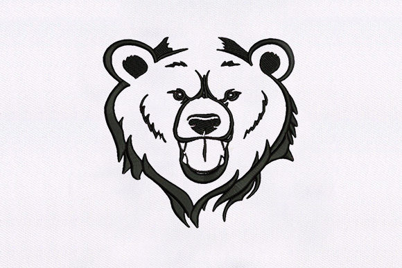 Bear Face Embroidery Design