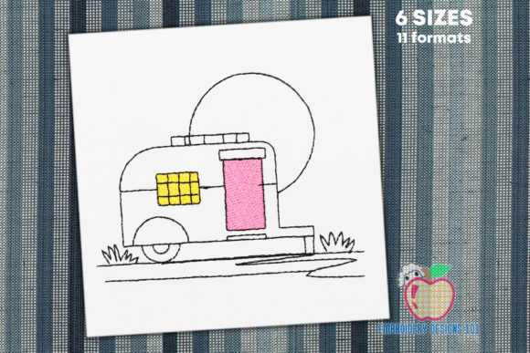 Retro Camper Van Sketch