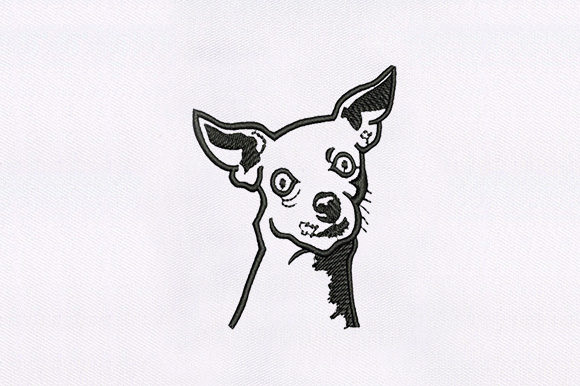 Strange Dog Face Embroidery Design