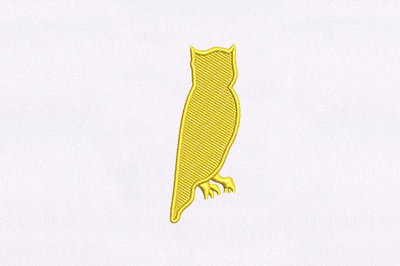 Yellow Owl Embroidery Design